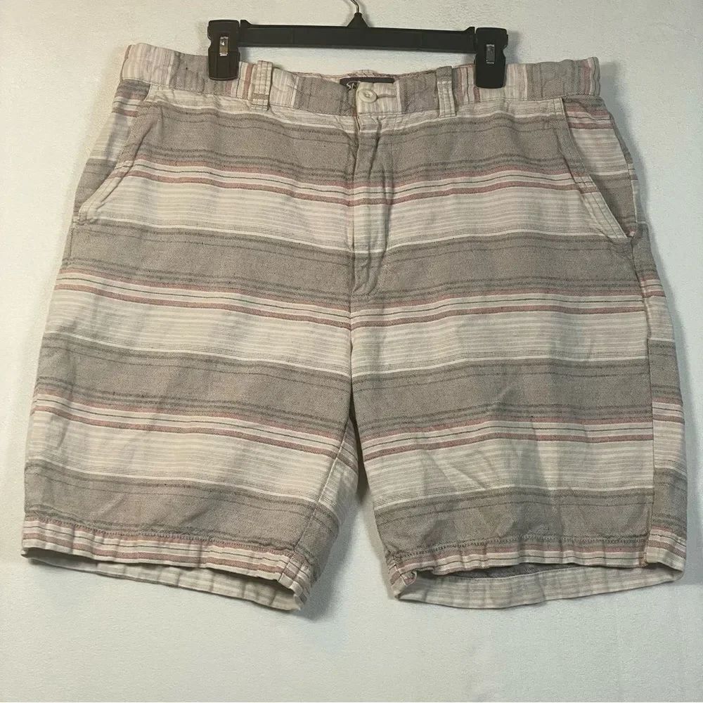 St John's Bay Linen Blend Striped Shorts Size 38